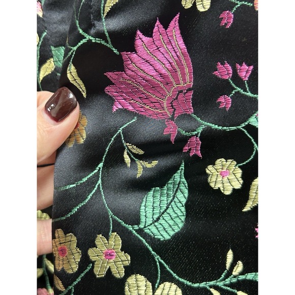 Lulus Make a Move Black Satin Floral Jacquard Strapless Midi Dress Small Prom - Picture 5 of 11